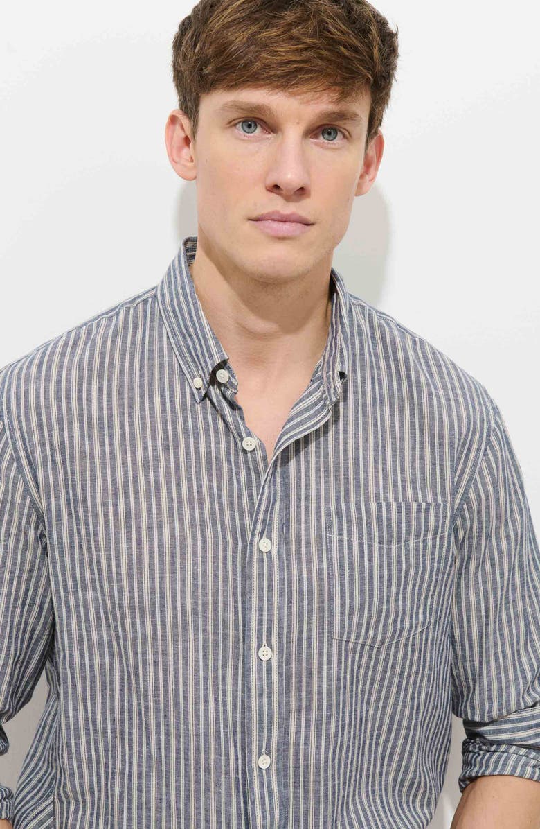 Alex Mill Mill Stripe Chambray Button-Down Shirt, Alternate, color, Blue/ White