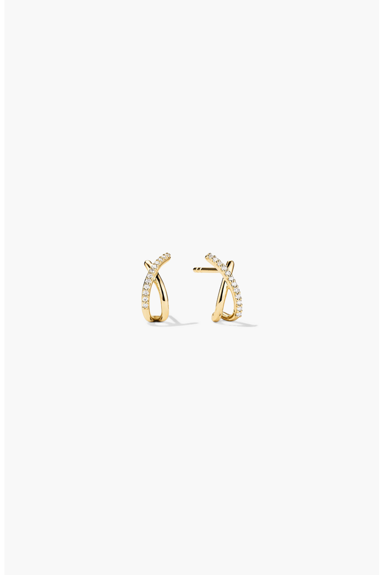 Pavé Diamond X Stud Earrings, Main, color, Gold