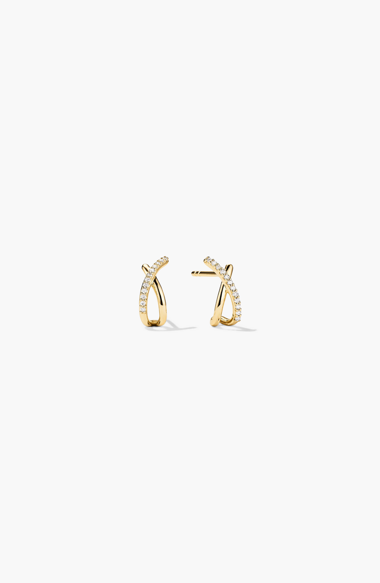 MEJURI Pavé Diamond X Stud Earrings, Main, color, Gold