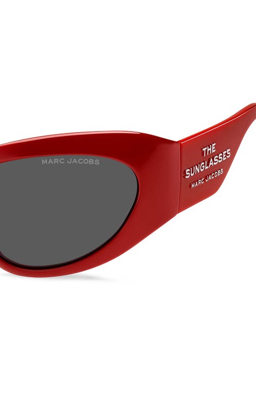 Shop Marc Jacobs 62mm Rectangular Sunglasses In Red/grey