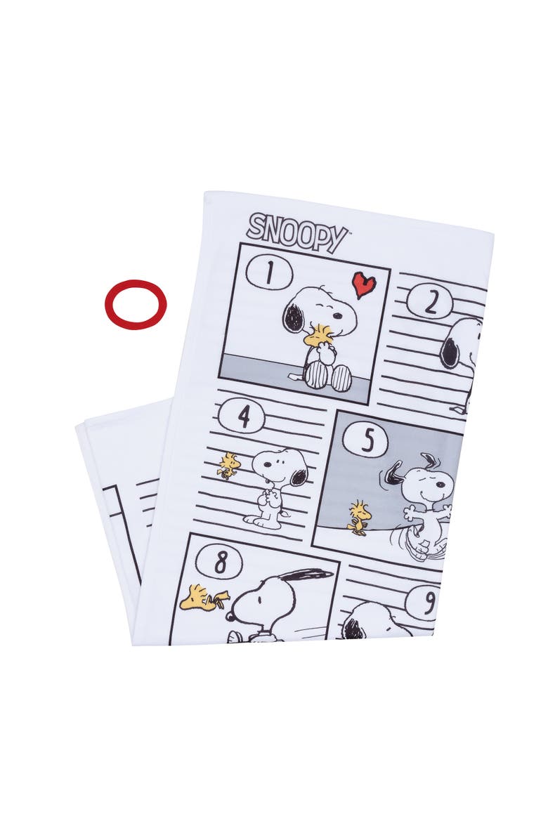 Lambs & Ivy Snoopy Milestone Photo Opportunity Fleece Baby Blanket, Alternate, color, White