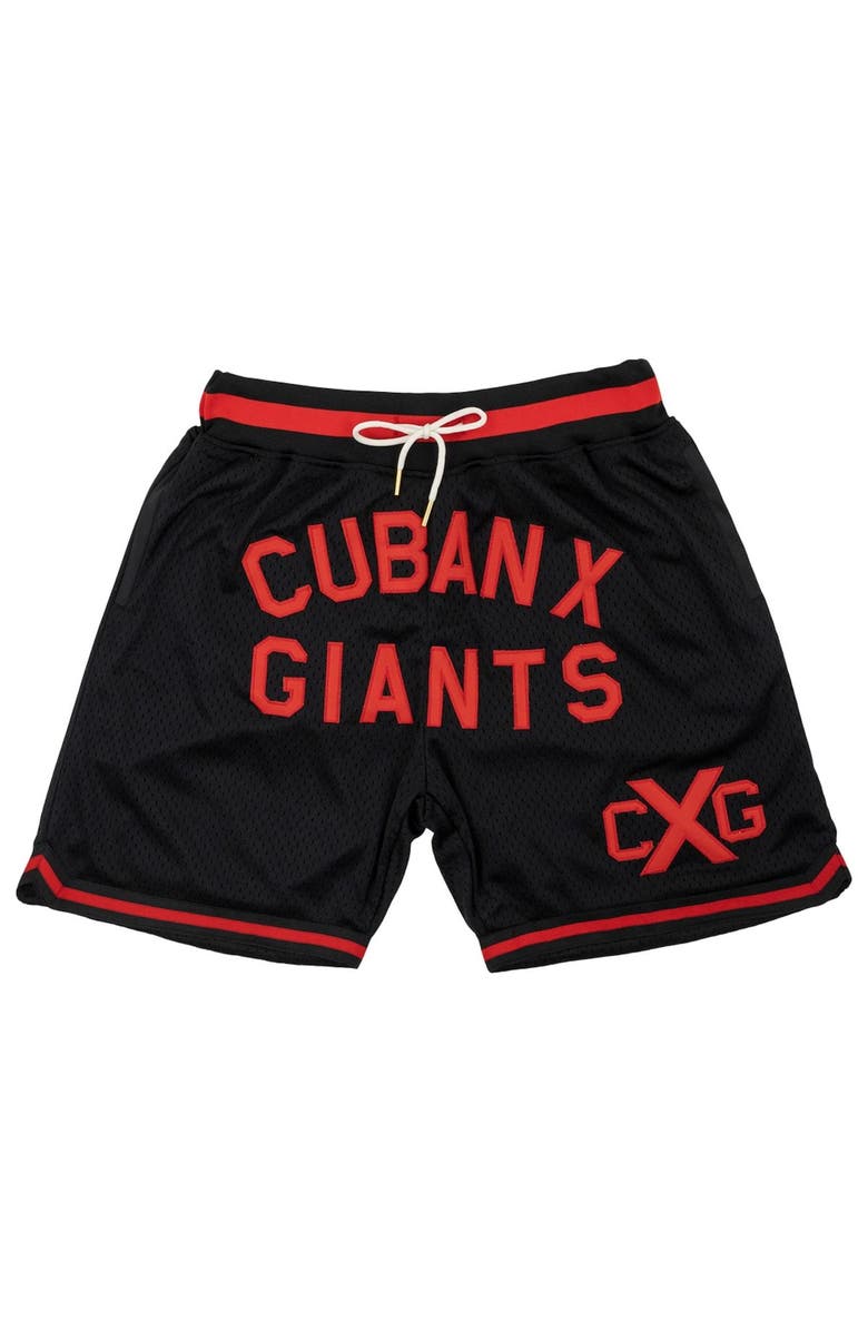 RINGS & CRWNS Men's Rings & Crwns Black Cuban Giants Replica Mesh Shorts, Alternate, color, Black
