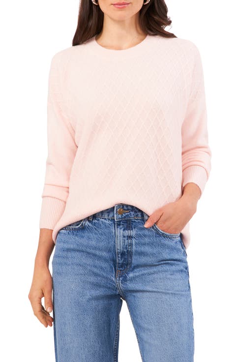 Lattice Pattern Crewneck Sweater