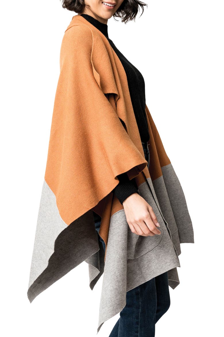 Double Knit Cape, Alternate, color, HEATHER GREY HAZELNUT