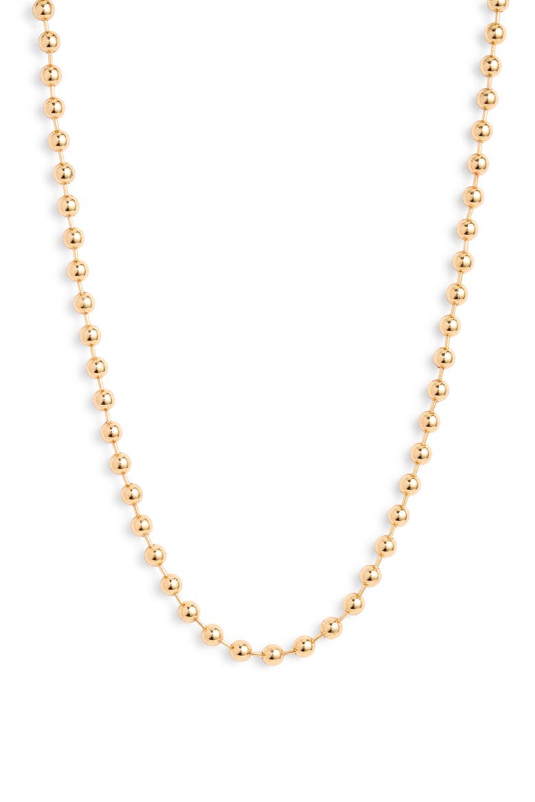 16-Inch Shot Bead Chain Necklace, Main, color, GOLD