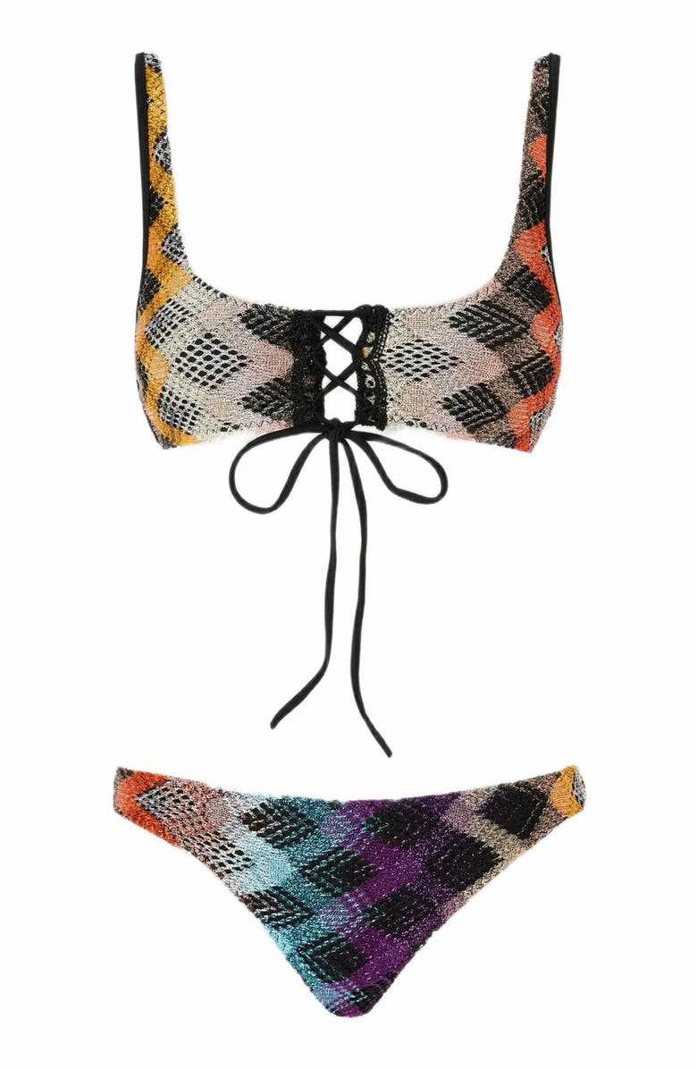 Missoni Brasserie Bikini With Front Ties, Alternate, color, Multicoloured