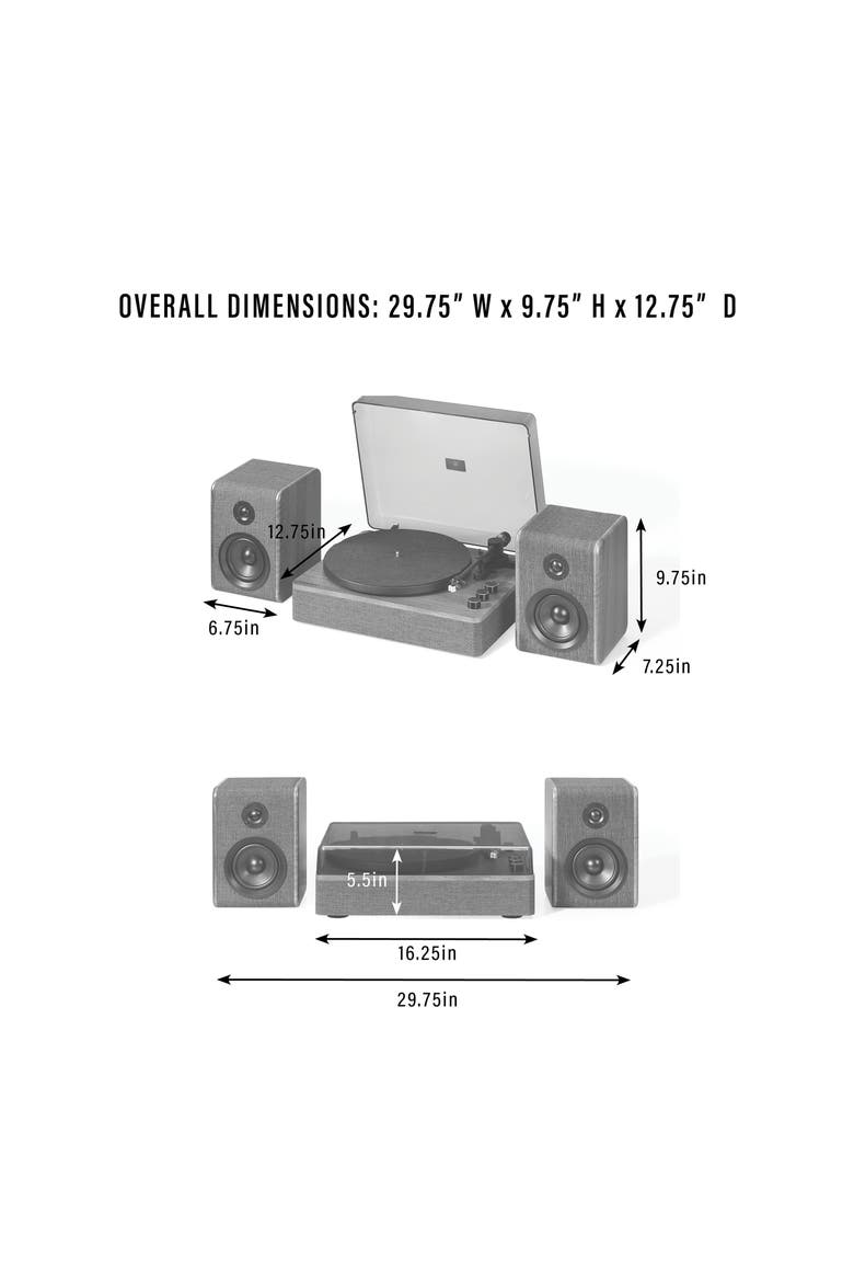 Nocturne Bluetooth® Record Player & Speakers, Alternate, color, CHARCOAL