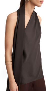 MANGO Scarf Crinkle Satin Top