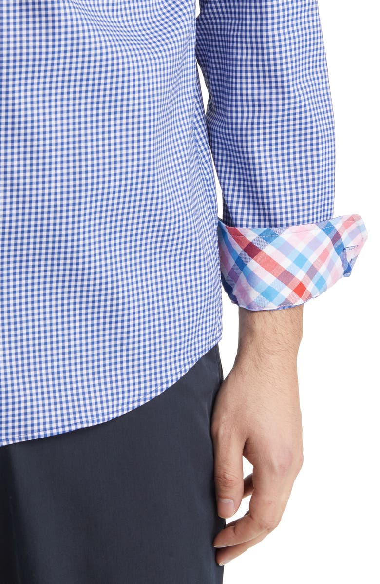 Johnston & Murphy XC4<sup>®</sup> Classic Fit Gingham Stretch Button-Down Shirt, Alternate, color, 