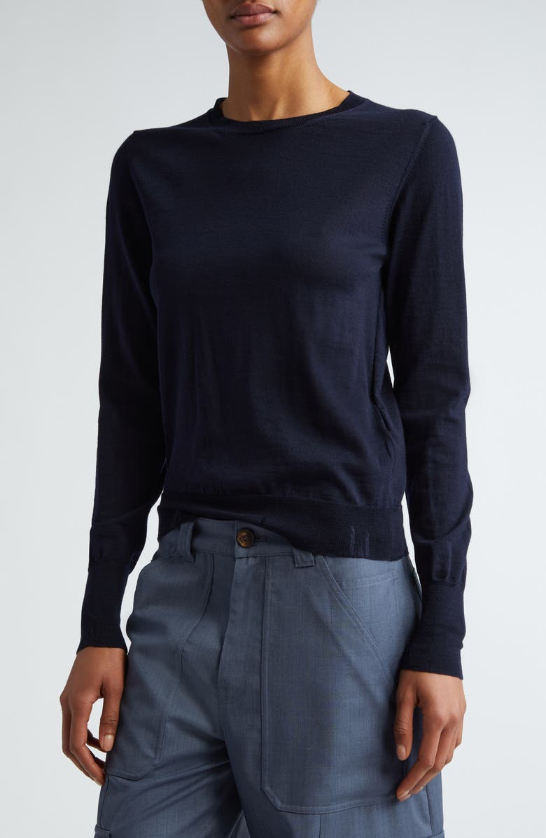 Golden Goose Virgin Wool Sweater, Alternate, color, Navy