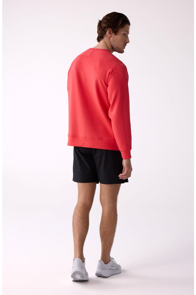 Après Men's Crew Sweatshirt, Alternate, color, Sunset Coral