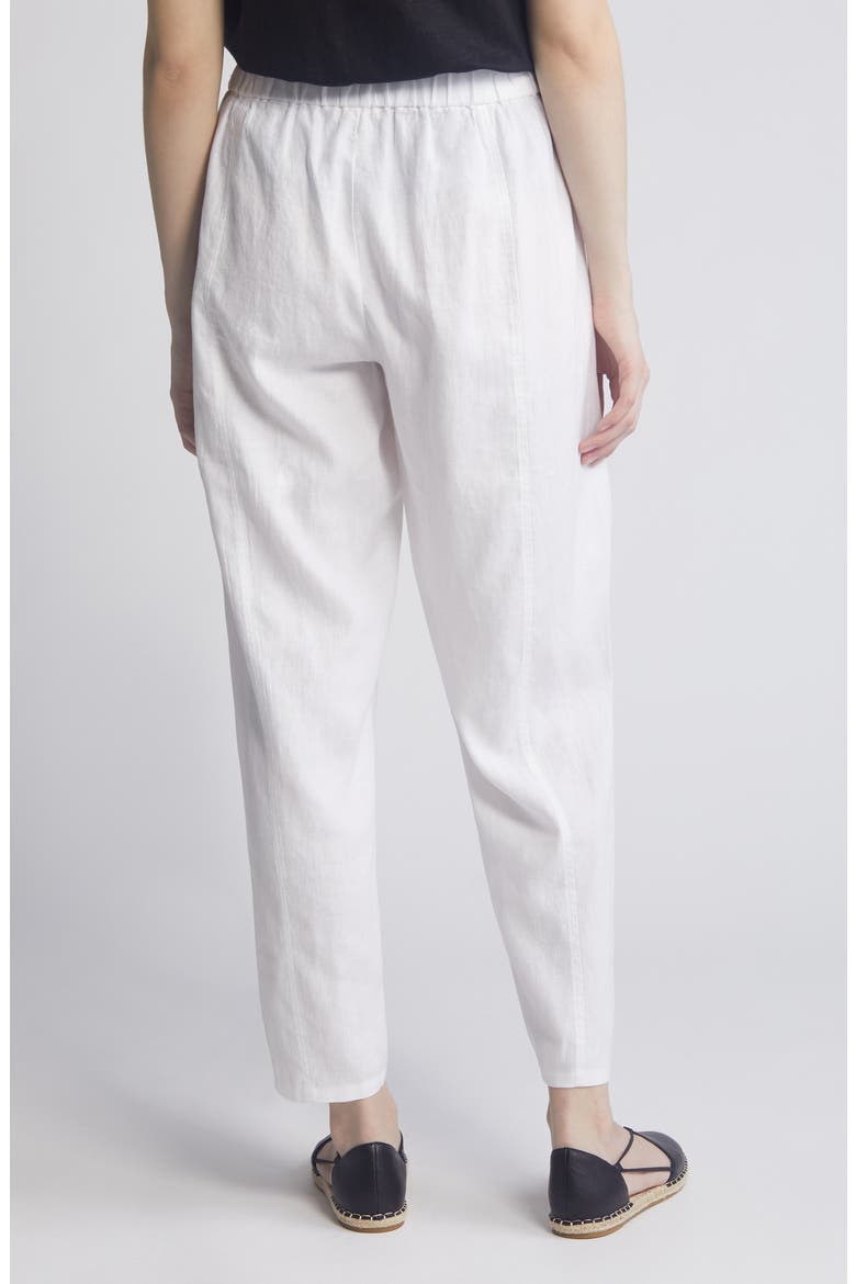 Pleated Organic Linen Lantern Pants, Alternate, color, WHITE