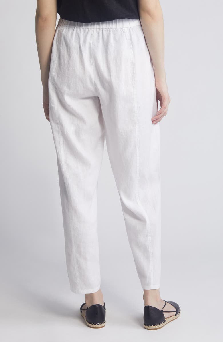 Eileen Fisher Pleated Organic Linen Lantern Pants, Alternate, color, White