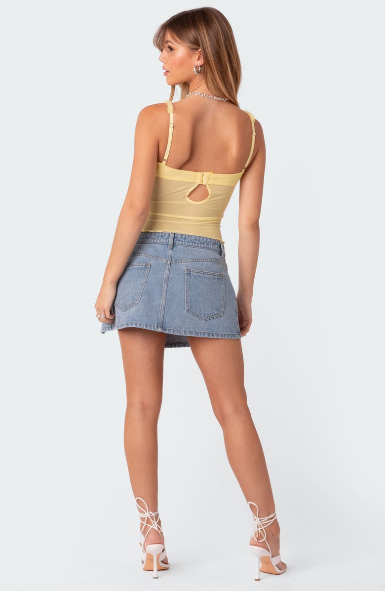 EDIKTED Mercy Sheer Mesh Bra Top, Alternate, color, Yellow