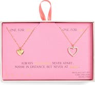 Leith CZ You & Me Heart Pendant Necklace Set