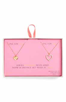 Leith CZ You & Me Heart Pendant Necklace Set