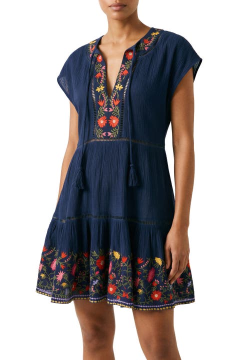 Gari Cotton Cover-up Cap Sleeve Dress