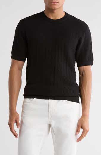 DENIM AND FLOWER Textured Short Sleeve Sweater