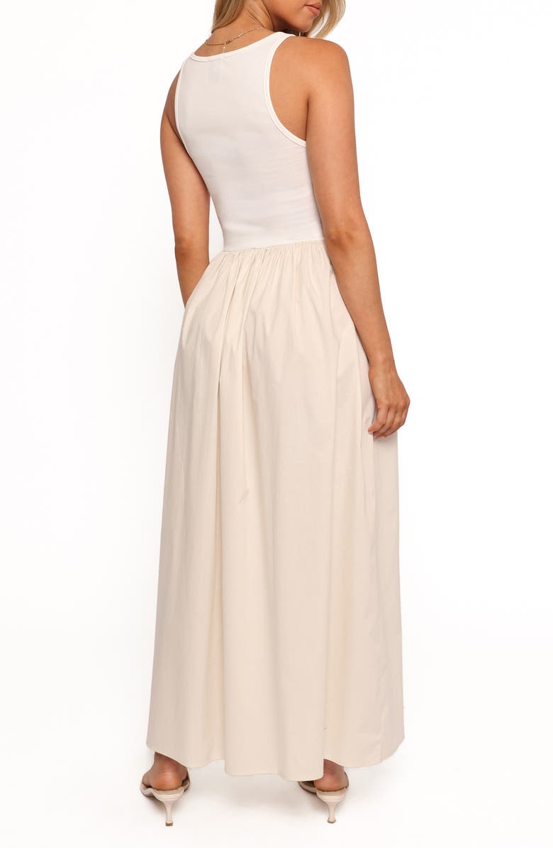 Petal & Pup Frankie Mixed Media Maxi Dress, Alternate, color, White Cream