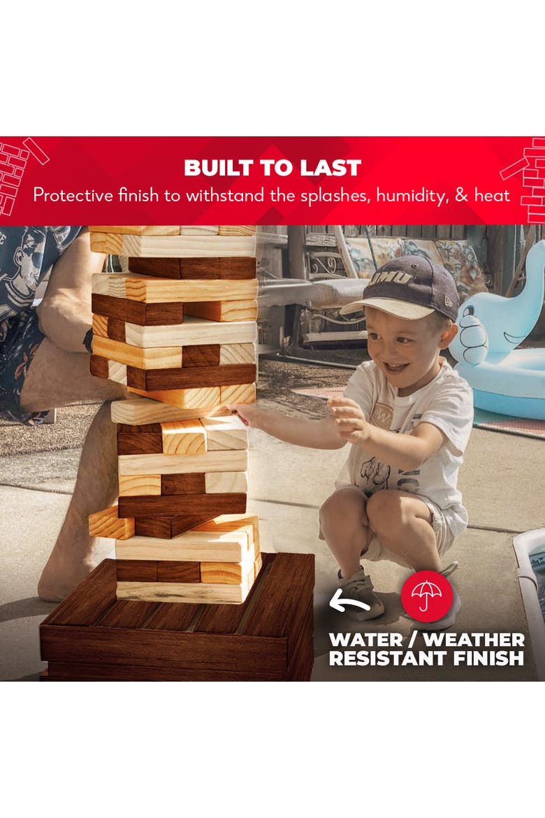 Reclaimed Wood Giant Tower Game, Alternate, color, Brown