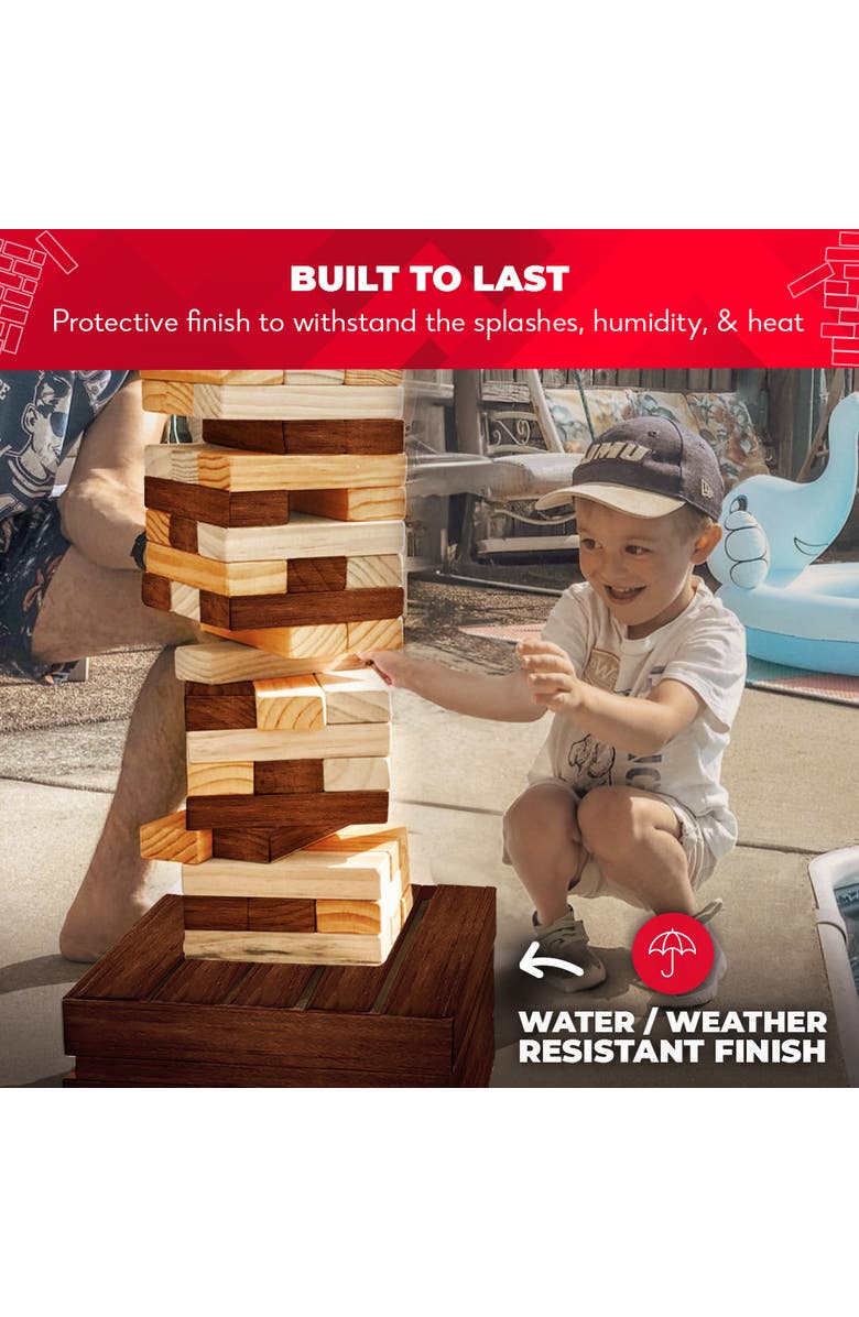 Swooc Games Reclaimed Wood Giant Tower Game, Alternate, color, Brown