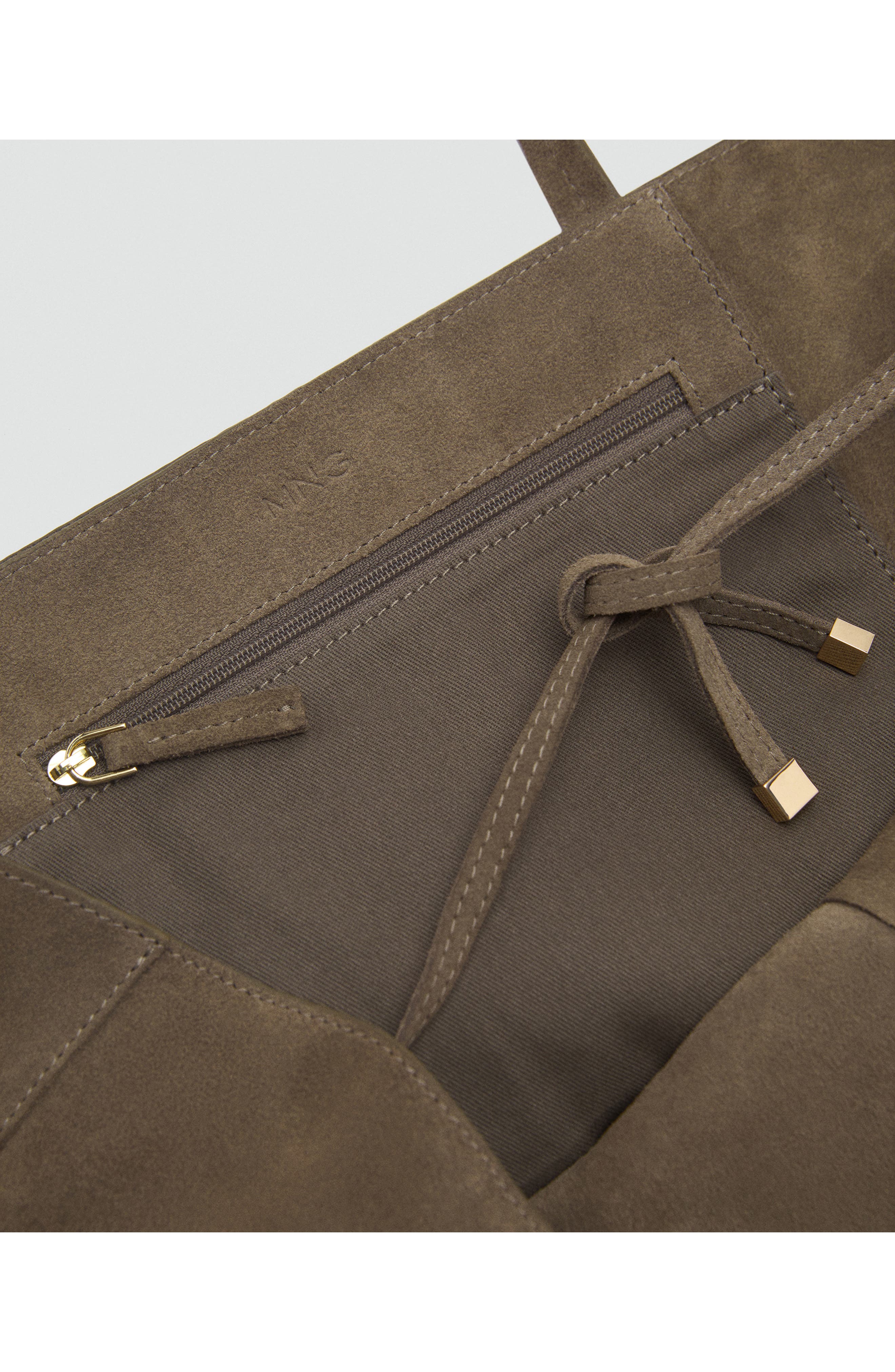 MANGO Suede Shopper Bag, Alternate, color, 