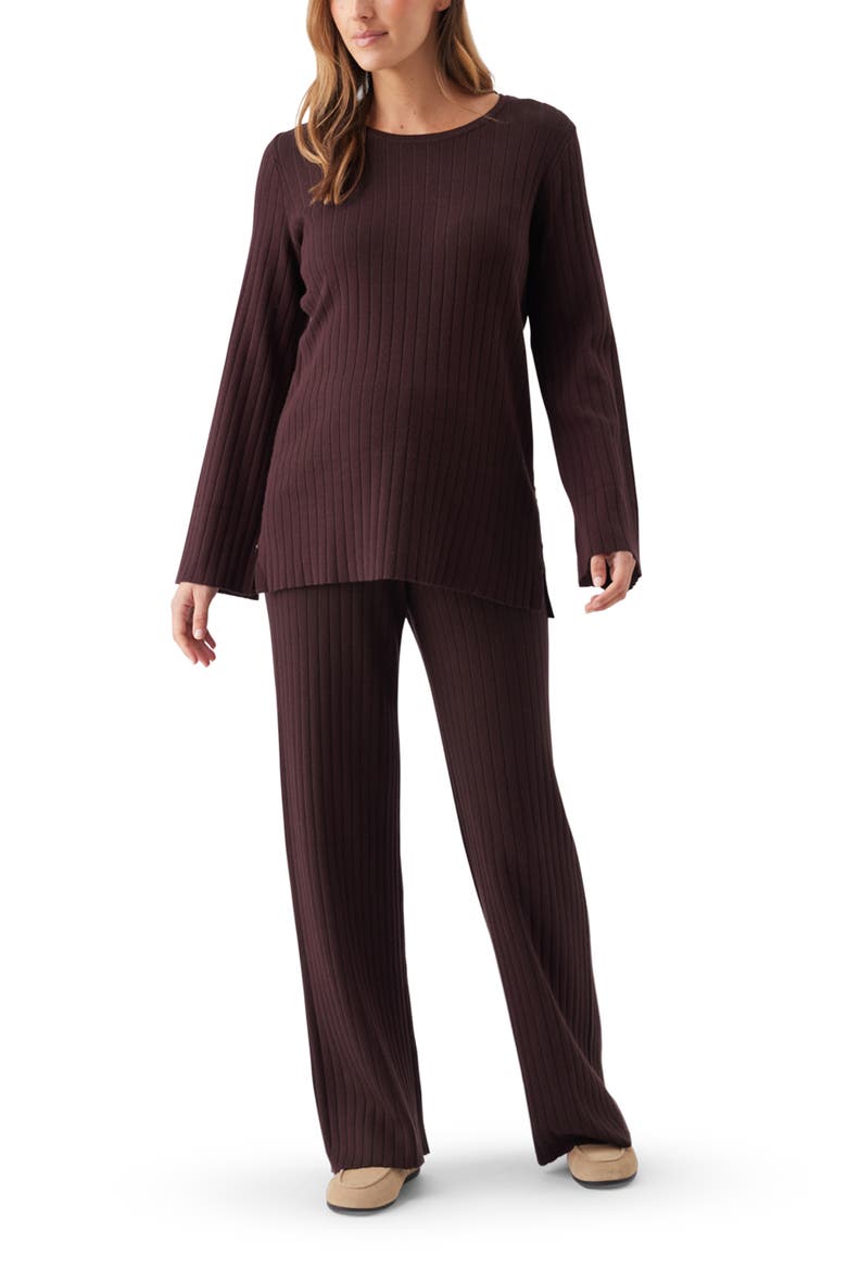 Dallas Rib Knit Nursing Top, Alternate, color, Cocoa