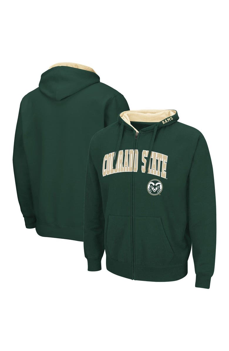 COLOSSEUM Men's Colosseum Green Colorado State Rams Arch & Logo 3.0 Full-Zip Hoodie, Main, color, Green