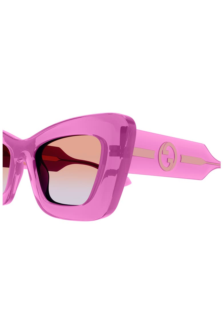 49mm Small Gradient Cat Eye Sunglasses, Alternate, color, RED