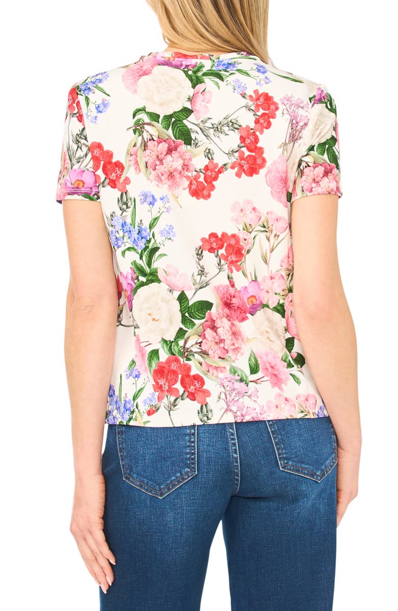 Ted Baker Willow Floral Knit T-Shirt, Alternate, color, Ultra White