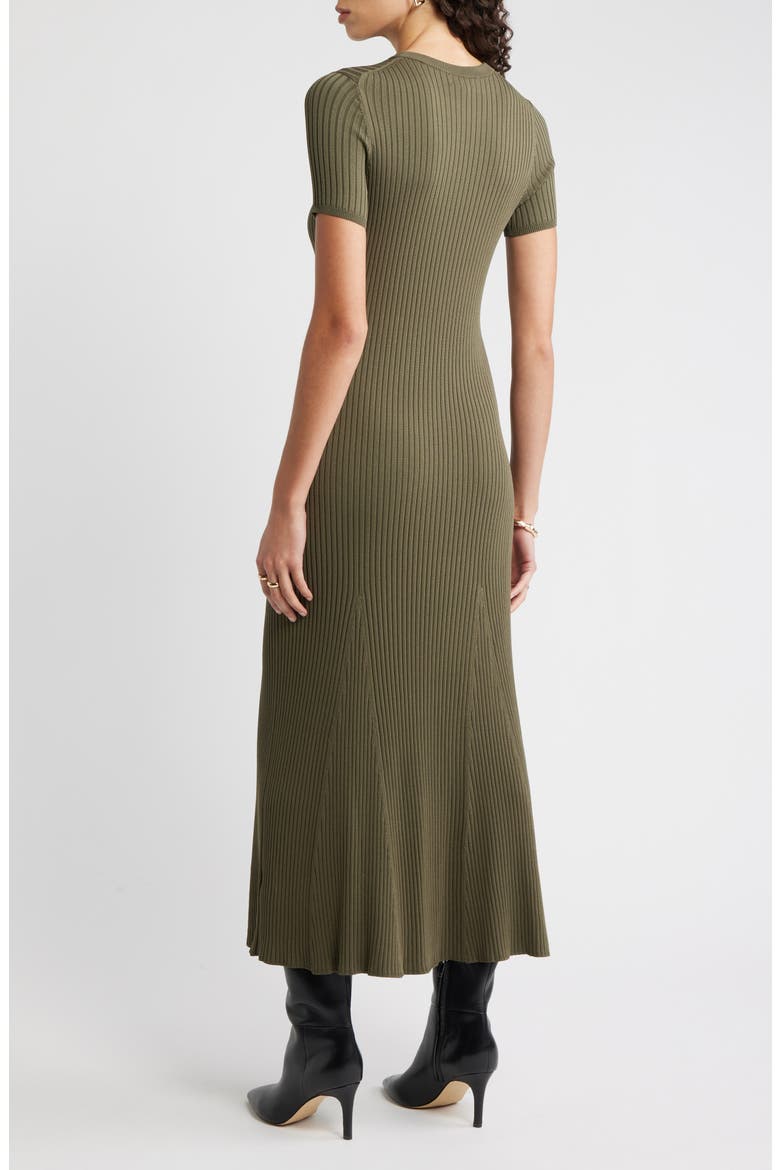 Rib Knit Dress, Alternate, color, OLIVE SARMA