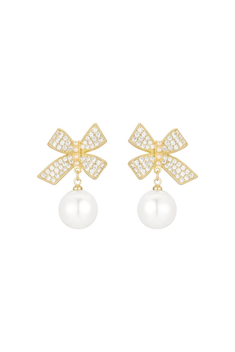 Jenny Bow Earrings, Main, color, Gold