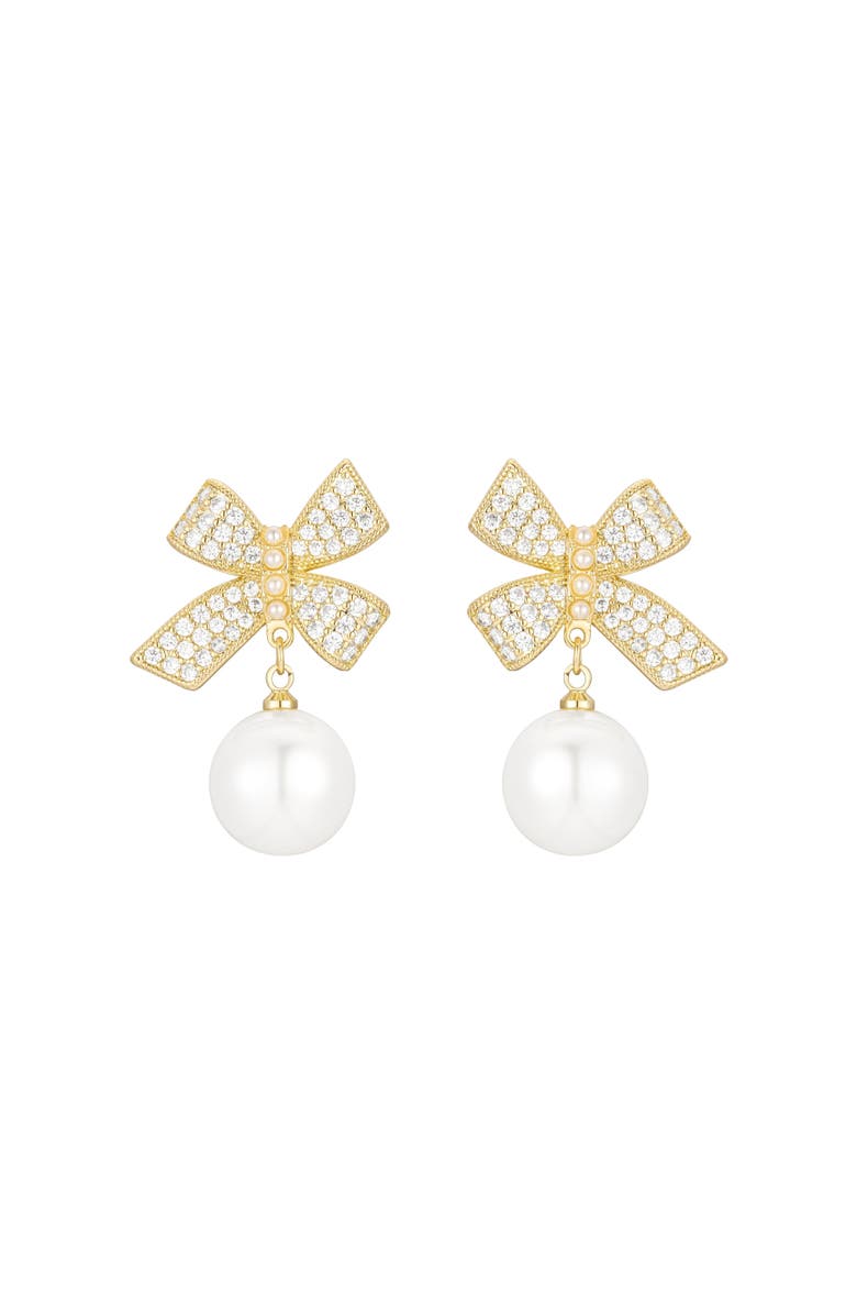 Untamed Petals Jenny Bow Earrings, Main, color, Gold