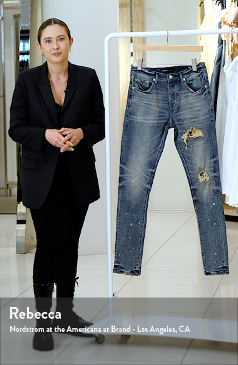 PURPLE Camouflage Patch Destroyed Slim Jeans, sales video thumbnail