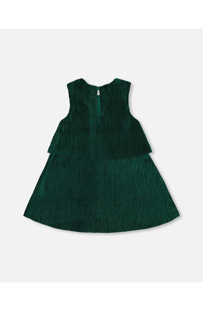 Deux par Deux Girl's Sleeveless Dress With Eyelet Collar Forest Green, Alternate, color,