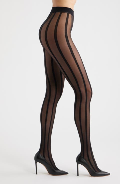 Vertical Stripe Sheer Tights