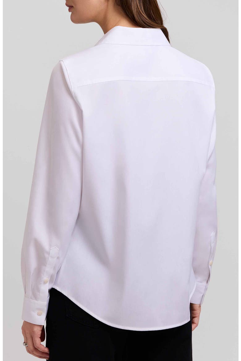Hampton Floral Embroidered Cotton Blend Button-Up Shirt, Alternate, color, WHITE/ BLACK