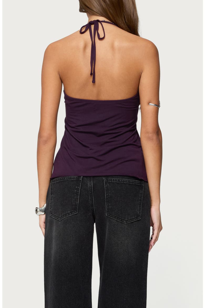 Lorenna Split Front Halter Top, Alternate, color, PURPLE