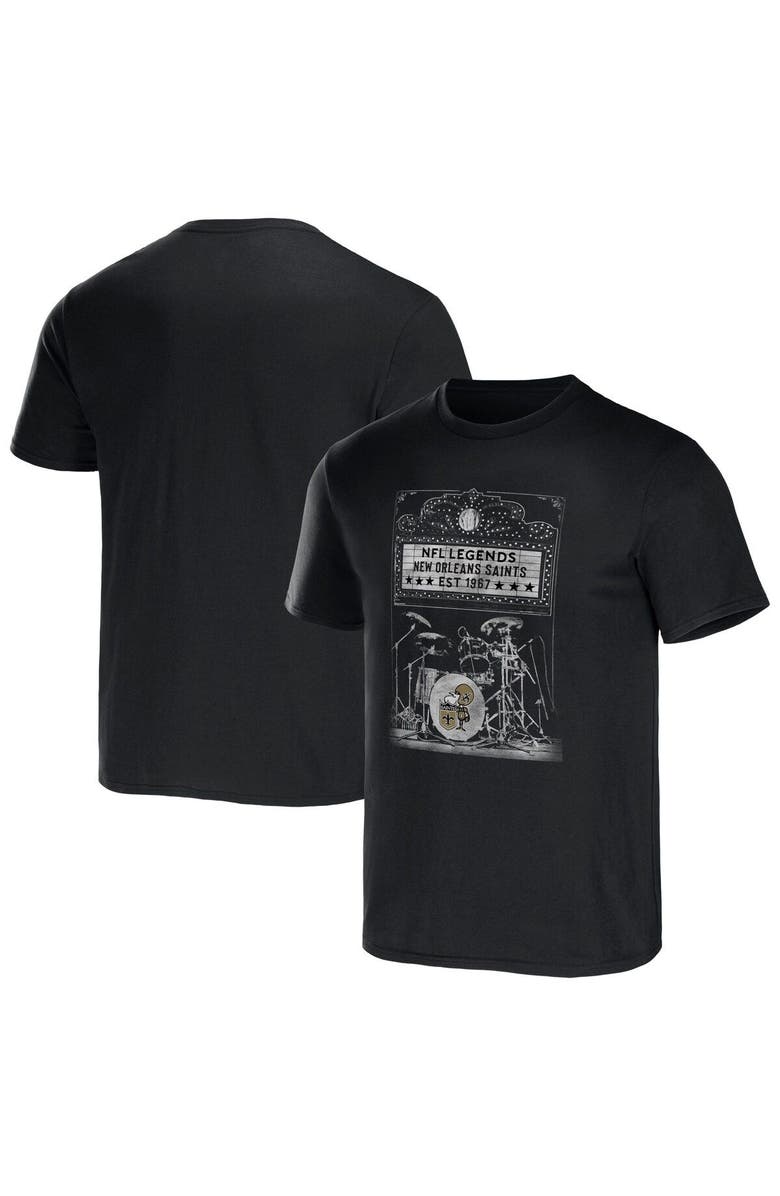 NFL X DARIUS RUCKER Men's NFL x Darius Rucker Collection by Fanatics Black New Orleans Saints Band T-Shirt, Main, color, Black
