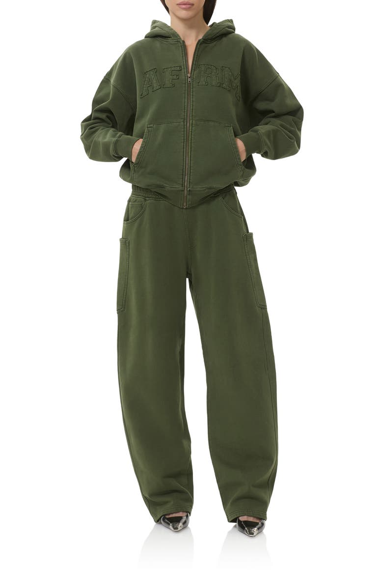 Cameron Cotton Zip Hoodie, Alternate, color, DARK FOREST