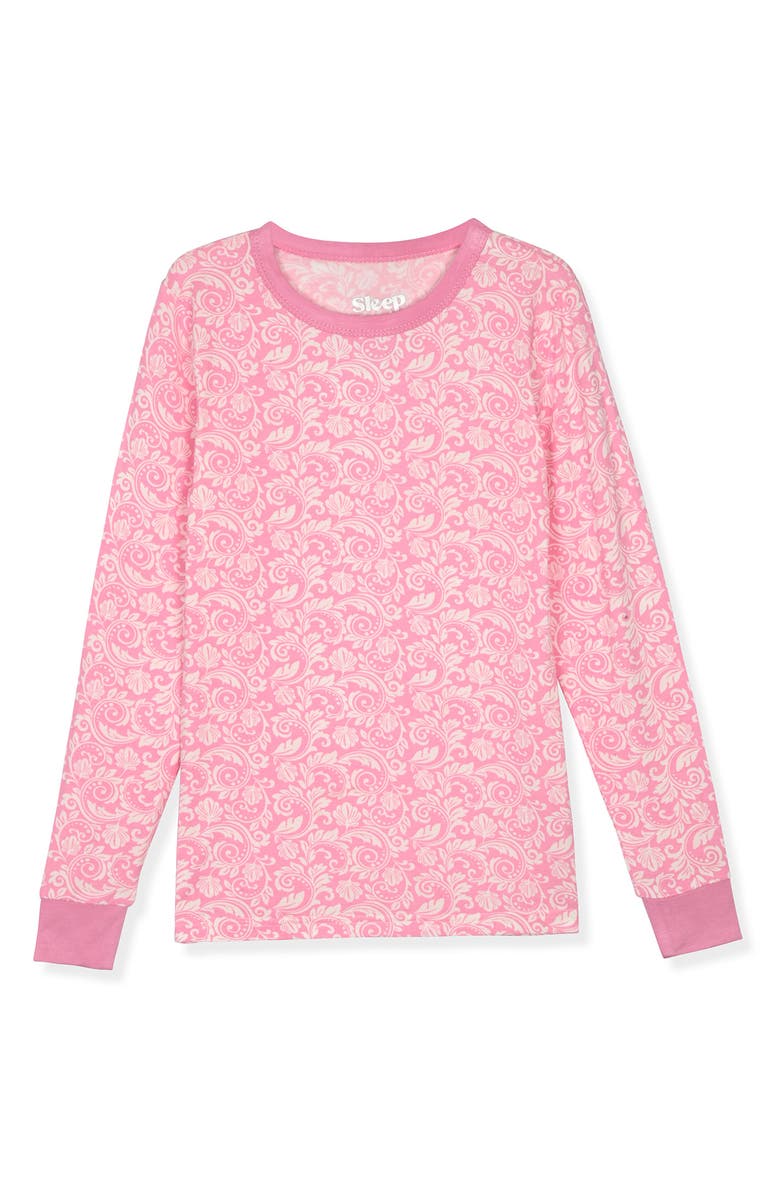 SLEEP ON IT Assorted 2-Pack Print Fitted Two-Piece Pajamas, Alternate, color, Pink/ White Multi