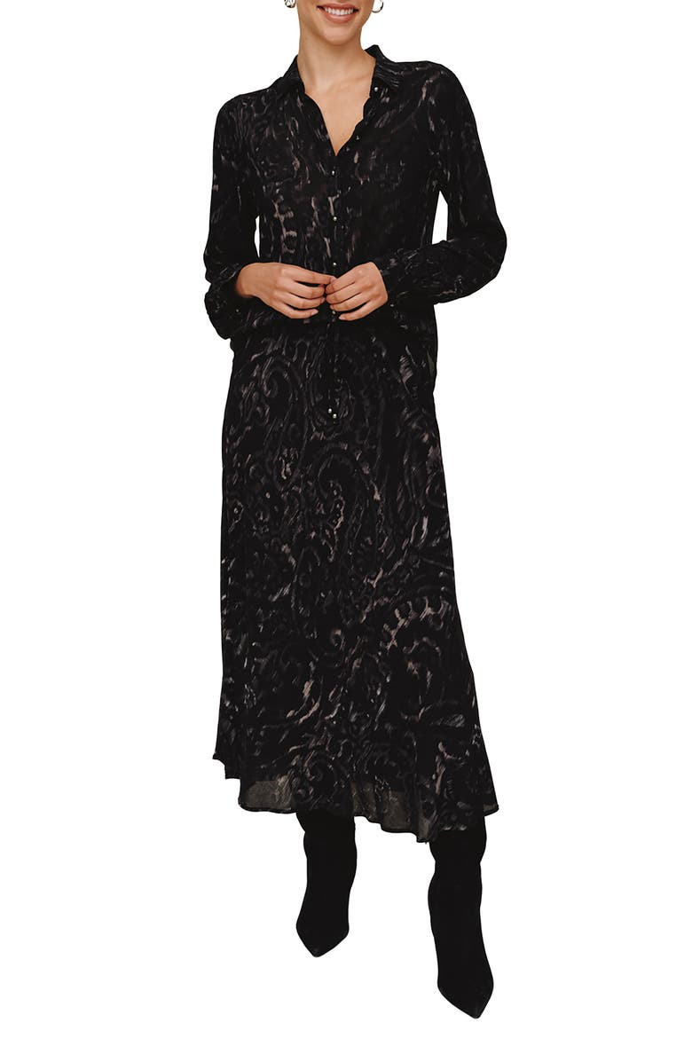 Fitted Button-Up Shirt, Alternate, color, BLACK PAISLEY