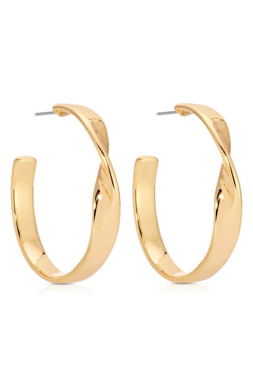 Ettika Heirloom Twist Medium Hoops Earrings In Gold