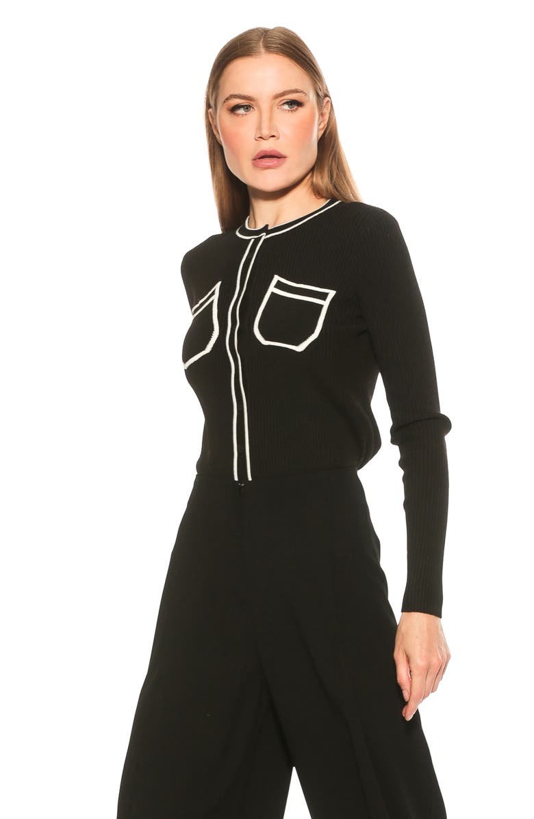 Alexia Admor Clover Ribbed Knit Button Down Cardigan, Alternate, color, 