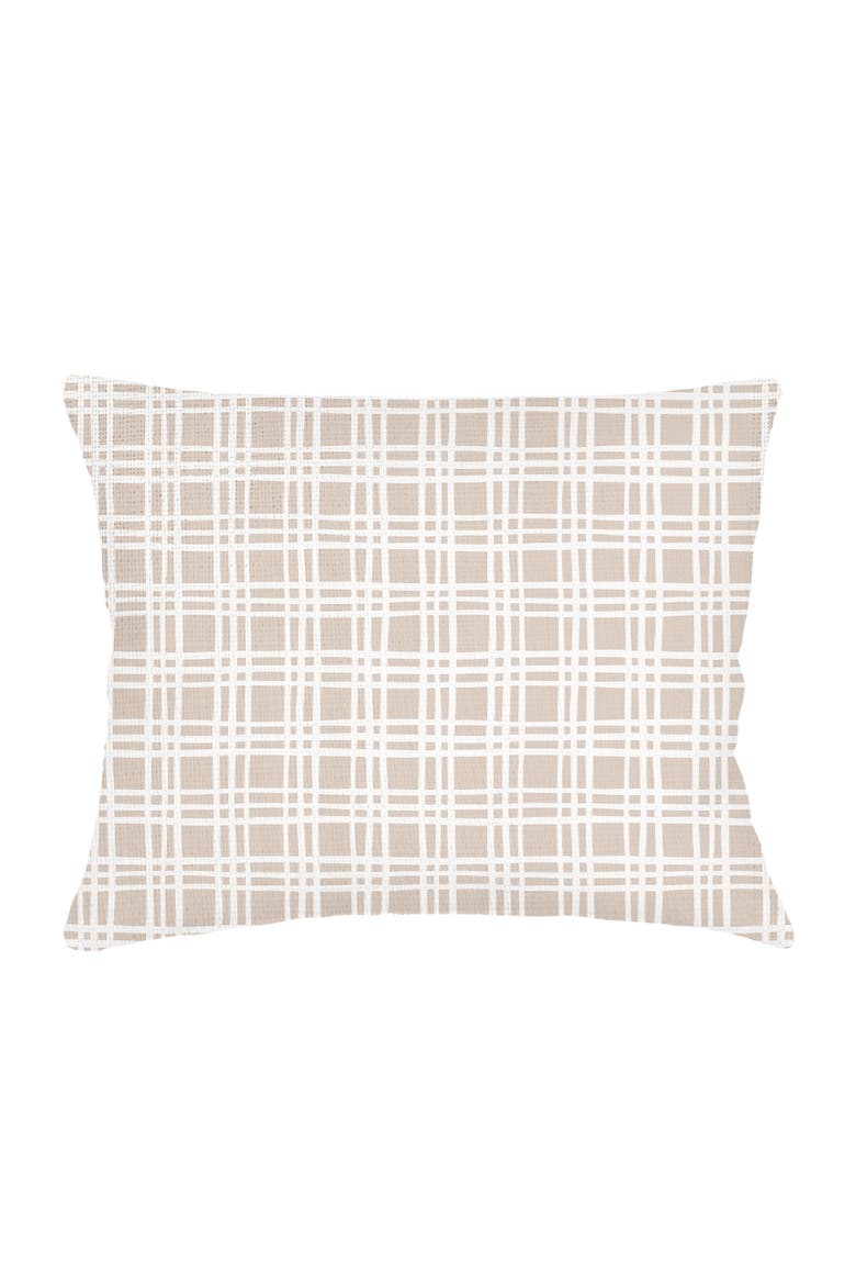 Estate Plaid Linen Dutch Euro Pillow Cover Only, Main, color, Beige