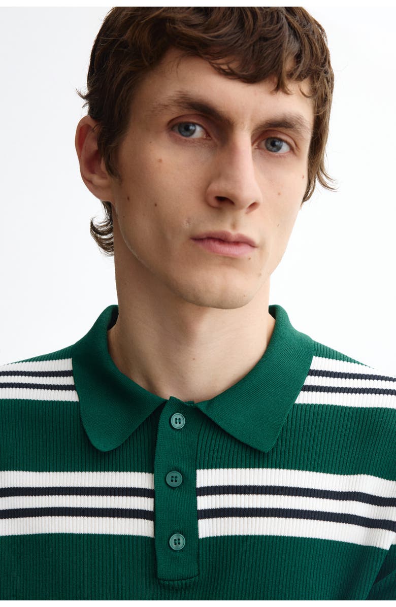 H&M Regular Fit Polo Shirt, Alternate, color, Green/Striped