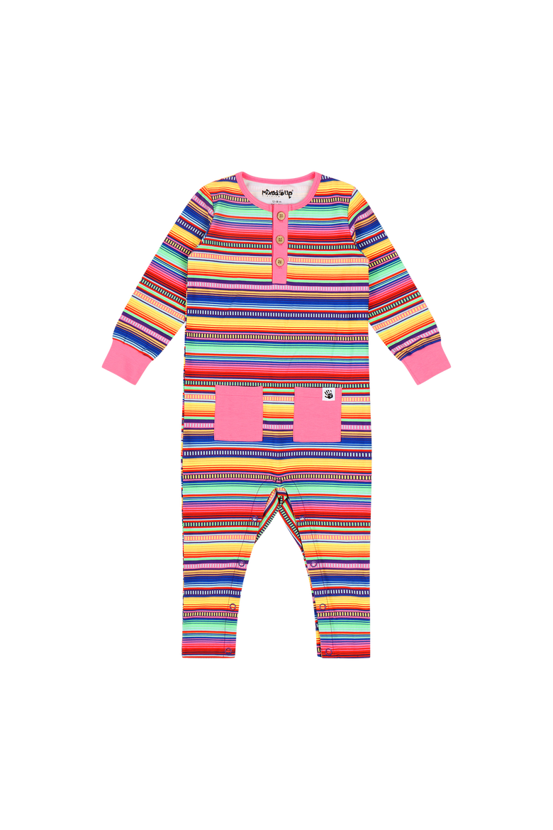 Baby Jumpsuit Romper, Alternate, color, Multicolor Stripe
