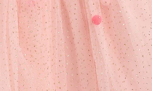 Doe A Dear Kids' Pompom Glitter Mesh Tutu Skirt In Pink