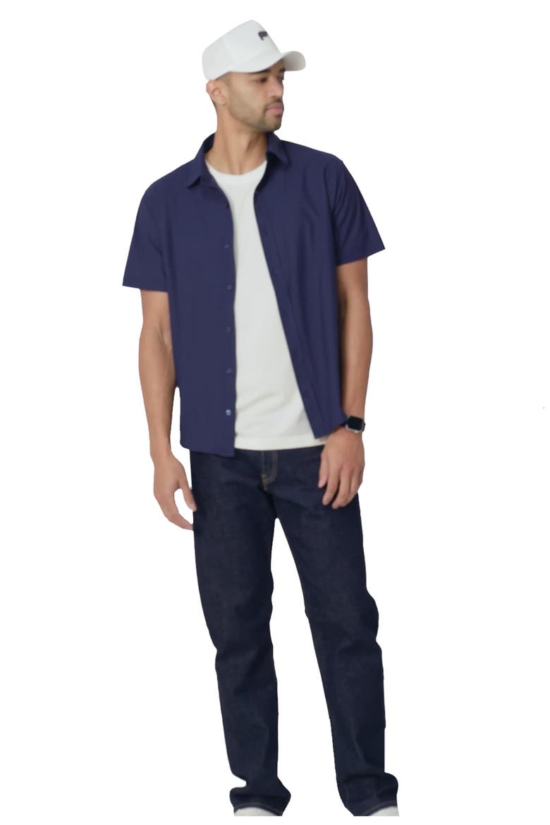 The Don Short Sleeve Button Up, Alternate, color, Newport Blue