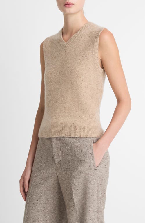 Vince Donegal Boiled Cashmere Sweater Vest In Brown